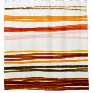White Lines Pattern. Geometric Stripes Ink Drawing Shower Curtain
