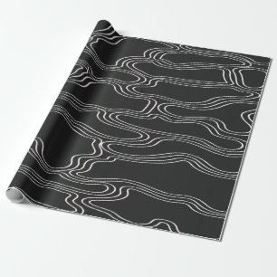 WHITE LINES SHAPRES PATTERN WRAPPING PAPER