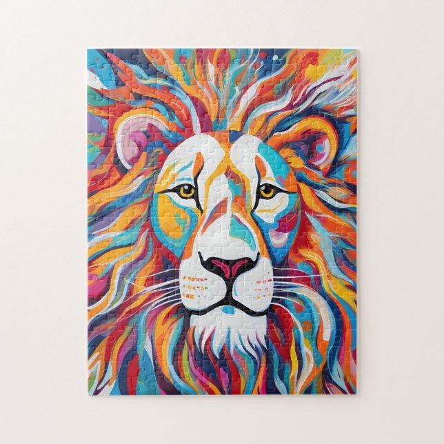 White lion beauty animal portrait jigsaw puzzle (Vertical)
