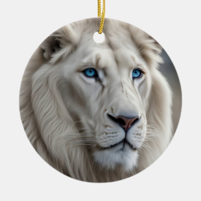 White Lion Ceramic Ornament (Front)