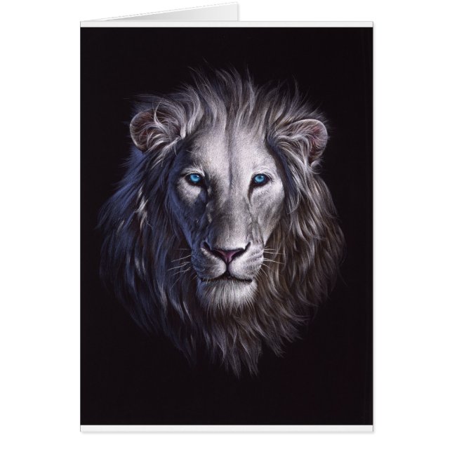 White Lion Face Portrait (Front)