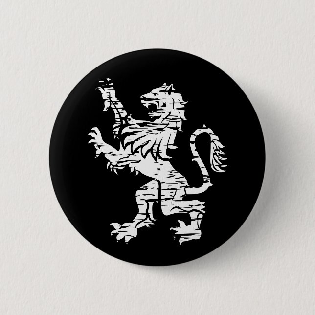 White Lion Rampant - Button (Front)