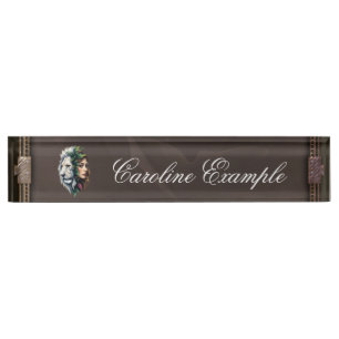 White Lion & Woman Nameplate
