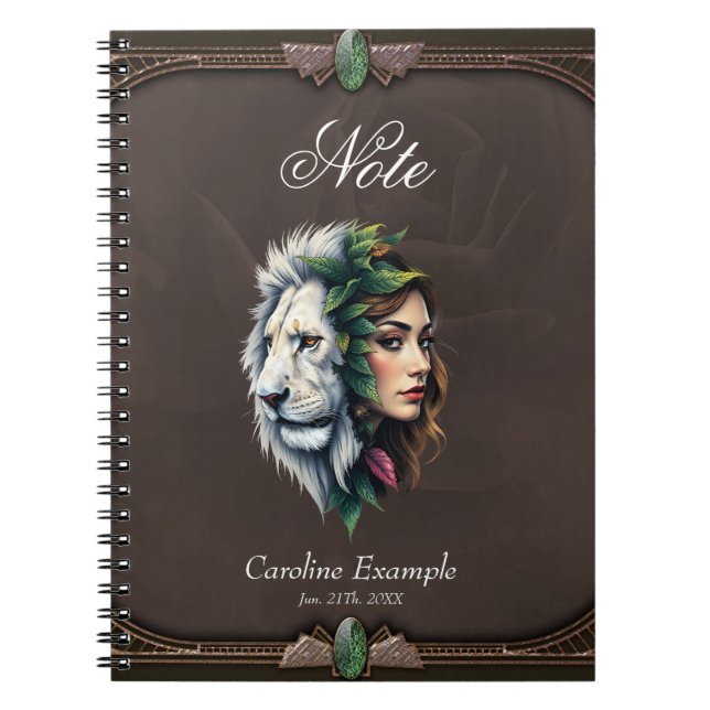 White Lion & Woman  Notebook (Front)