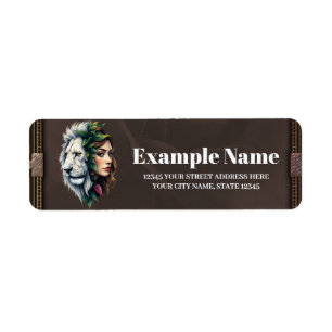 White Lion & Woman Return Address Label