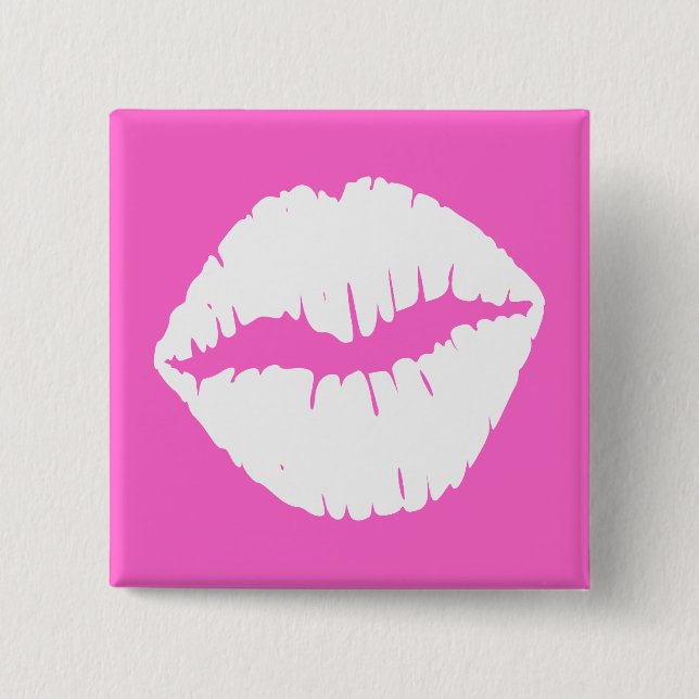 White Lips Button (Front)
