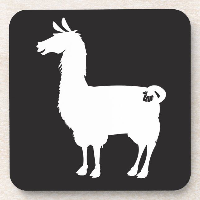 White Llama Coasters (Front)