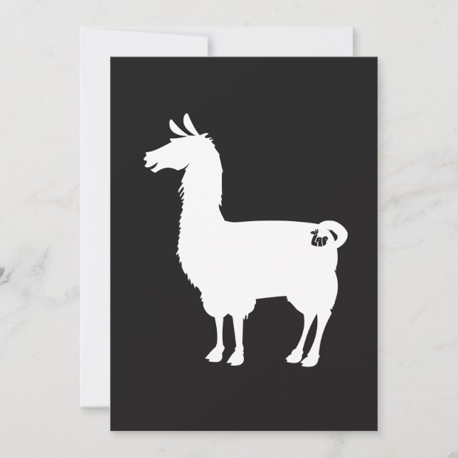 White Llama Invitation (Front)