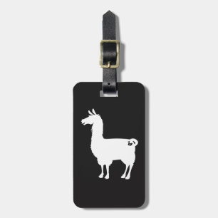 White Llama Luggage Tag