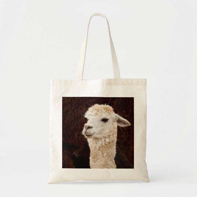 White Llama Tote Bag (Front)