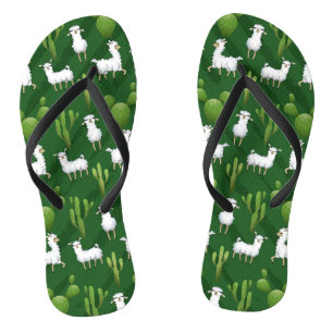 White Llamas in a Field of Cactus Thongs