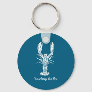 White Lobster Graphic Message _1 Key Ring