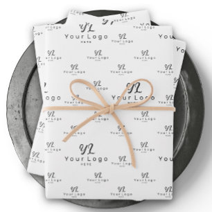 White Logo pattern Business Brand Simple Company Wrapping Paper Sheet