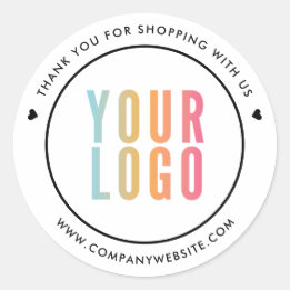 White Logo Thank You For Shopping With Us Stickers