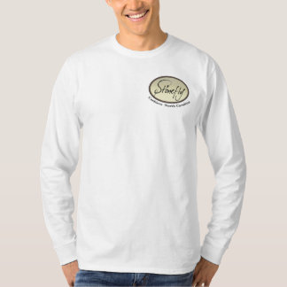 White Long Sleeve Tshirt Left Side Stonefly Logo