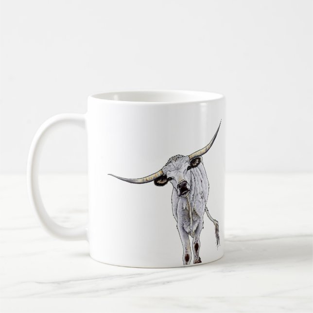 White Longhorn Mug (Left)