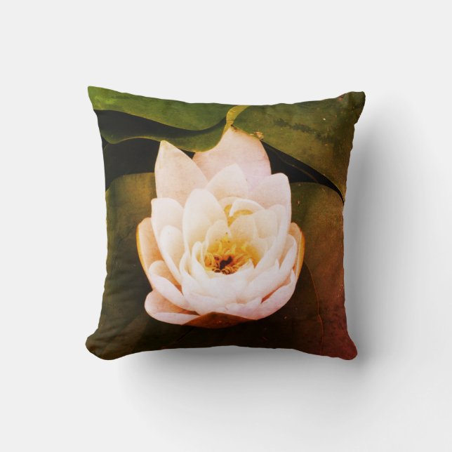 White Lotus Bloom  Cushion (Front)