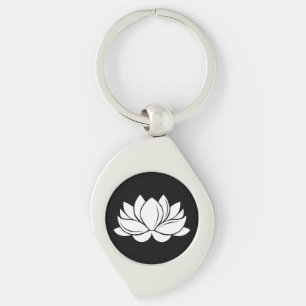 White Lotus Blossom Key Ring
