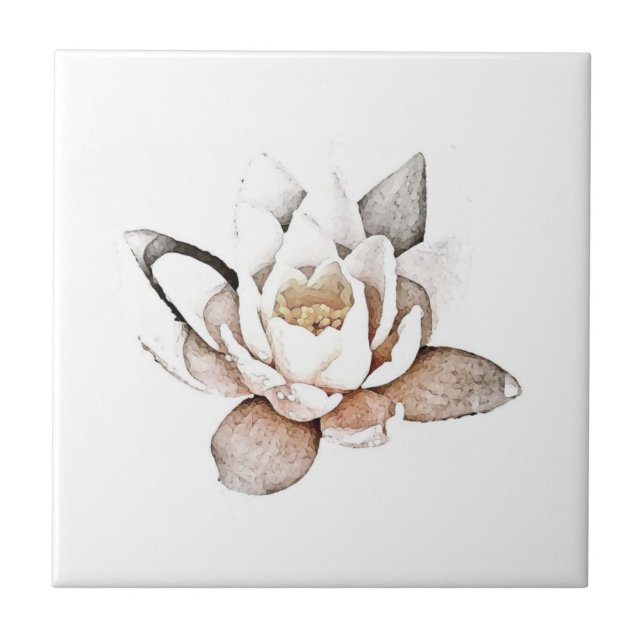 WHITE LOTUS CERAMIC TILE (Front)