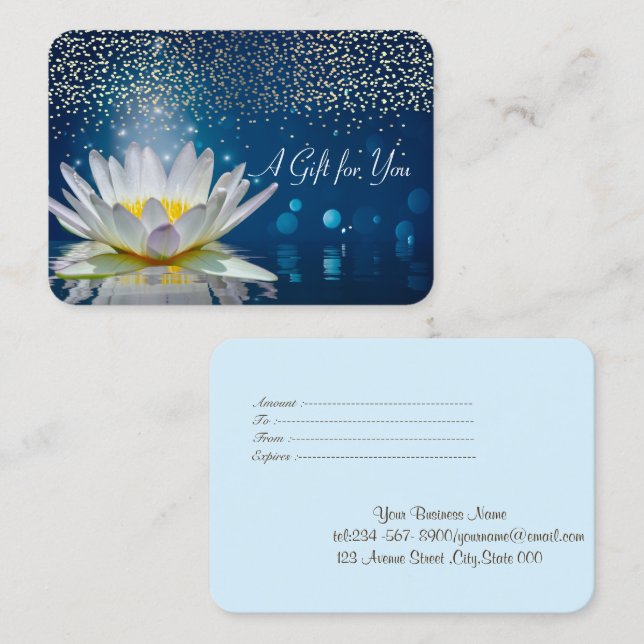 White Lotus,Confetti,Spa,Massage   Discount Card (Front/Back)