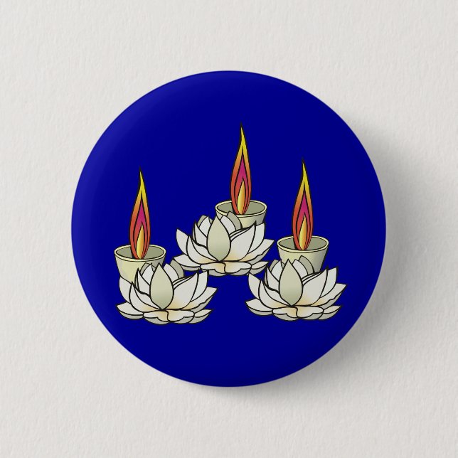 White Lotus & Deepas 6 Cm Round Badge (Front)