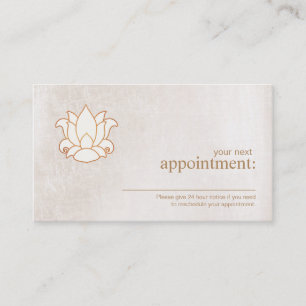 White Lotus Floral Appointment Reminder Card