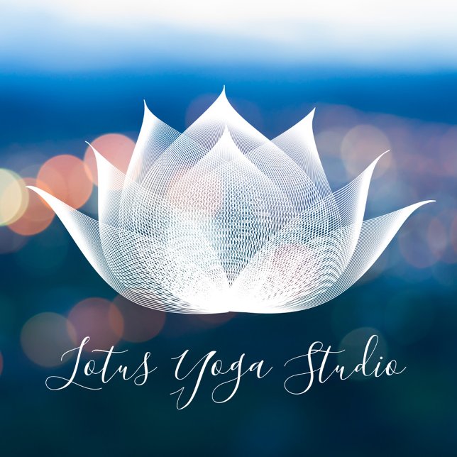 White Lotus Flower Art Elegant Unique Yoga Studio (Creator Uploaded)