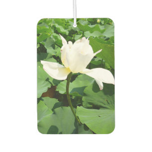 White Lotus Flower Car Air Freshener
