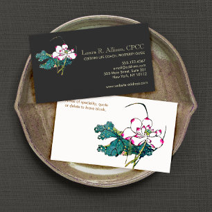 White  Lotus Flower Holistic Health Counsellor Business Card