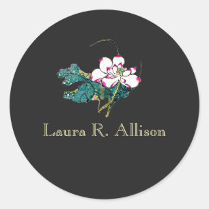 White  Lotus Flower Holistic Health Counsellor Classic Round Sticker
