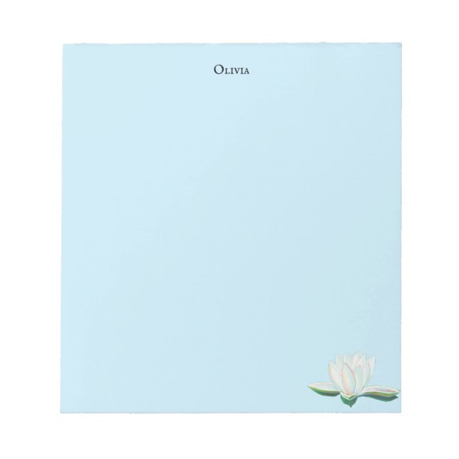 White Lotus Flower Illustration   Notepad (Front)