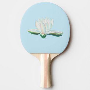 White Lotus Flower Illustration Ping Pong Paddle