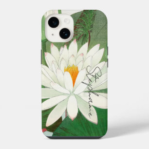 White Lotus Flower Japanese Vintage Fine Art Name iPhone 14 Case