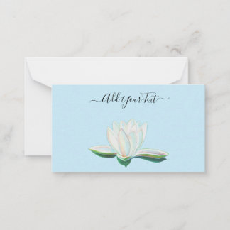 White Lotus Flower Luminous Customisable Card