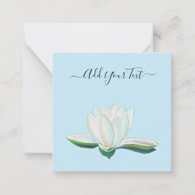 White Lotus Flower Luminous Customisable Card (Front)