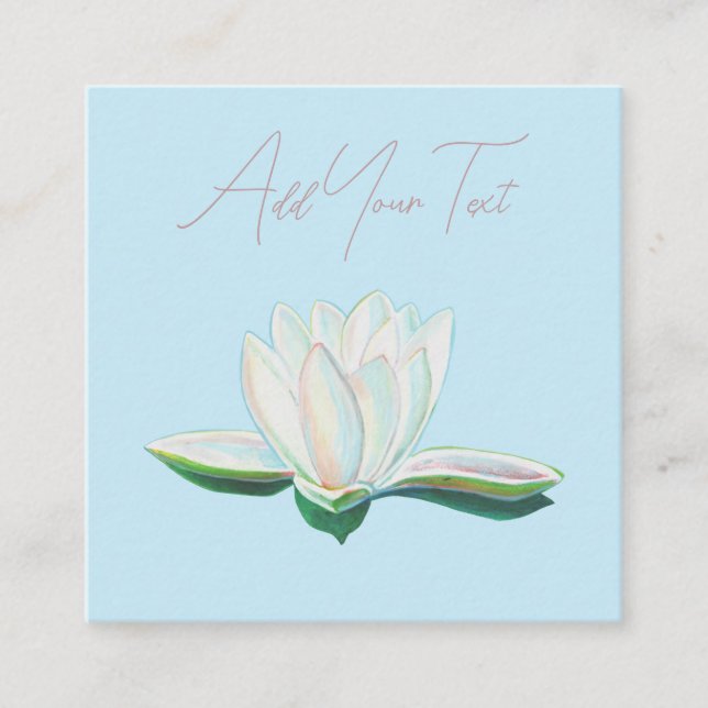 White Lotus Flower Luminous  Enclosure Card (Front)