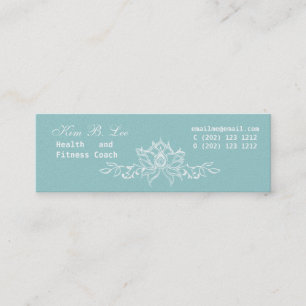 White Lotus Flower Mini Business Card