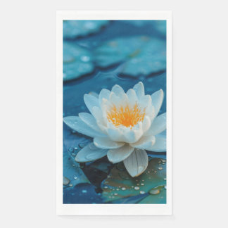 White Lotus Flower Napkin