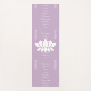 White Lotus Flower & Yoga Words Mat