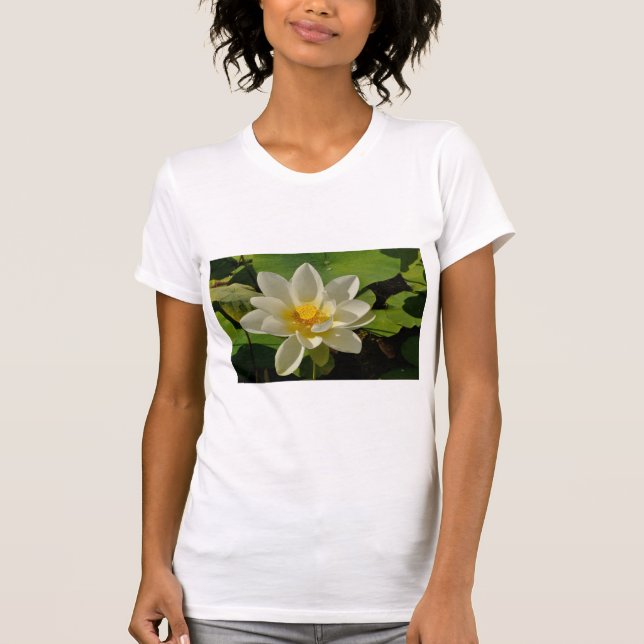 White Lotus flowers in a pond T-Shirt (Front)