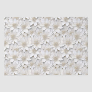 White Lotus Flowers Tissue Paper