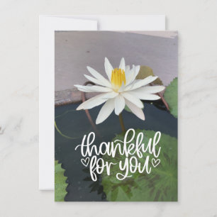 White  lotus in the pond  thank you card