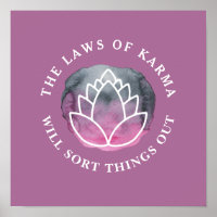 White Lotus Karma Motivational Quote Dark Mauve