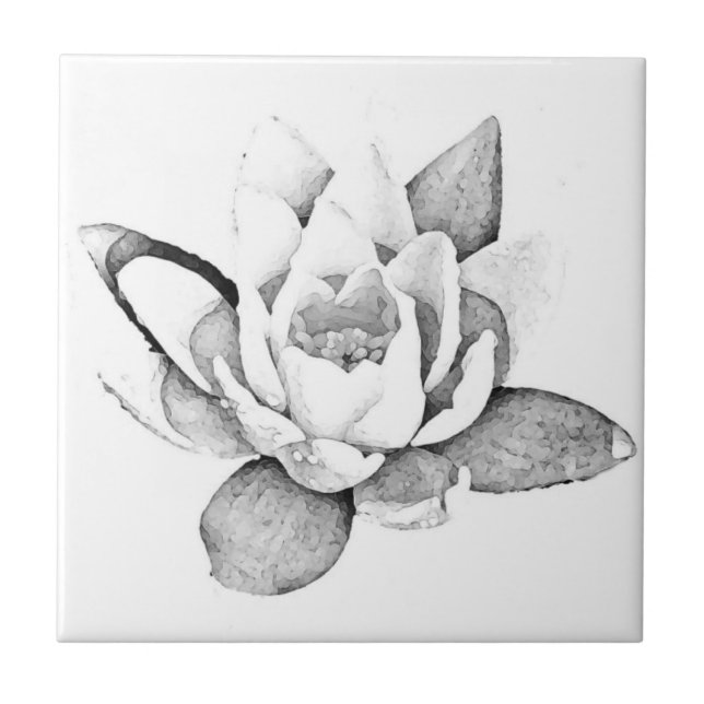 "WHITE LOTUS" PHOTO TILE BY TINY LOTUS (Front)