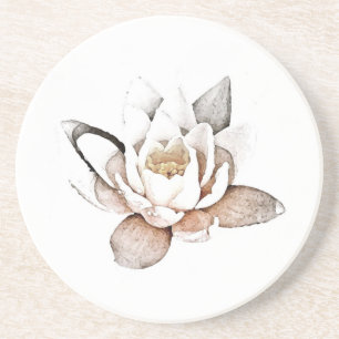 WHITE LOTUS SANDSTONE COASTER