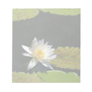 White Lotus Waterlily Flower Notepad