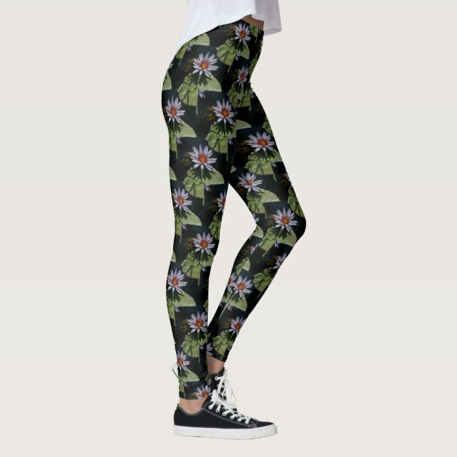 White Lotus Waterlily Leggings (Right)