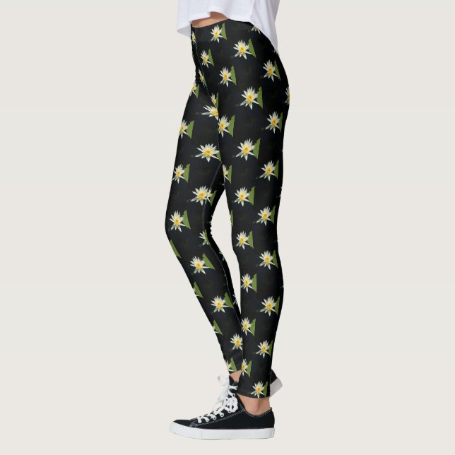 White Lotus Waterlily Leggings (Left)