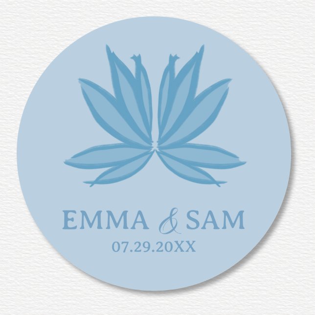 White Lotus Wedding  Classic Round Sticker (Creator Uploaded)