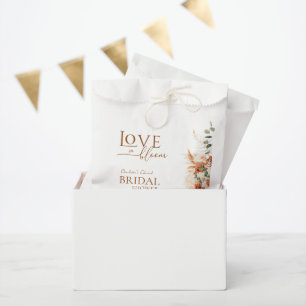 White Love In Bloom Boho Terracotta Bridal Shower Favour Bag